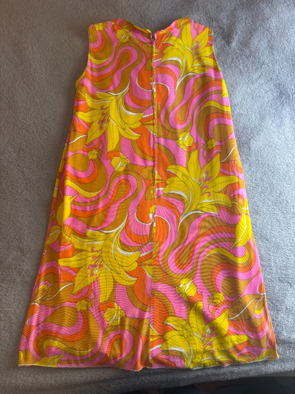 60s 70s Mod Psychedelic Flower Power Dress Made in USA - Picture 2 of 8